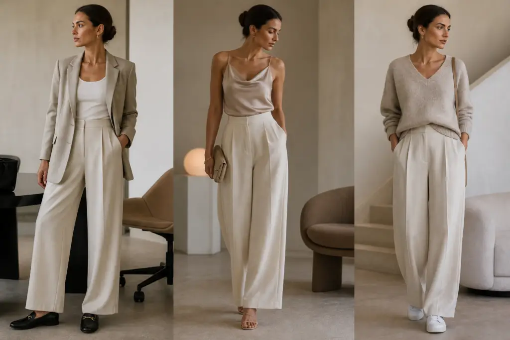 wijde broek outfits combineren